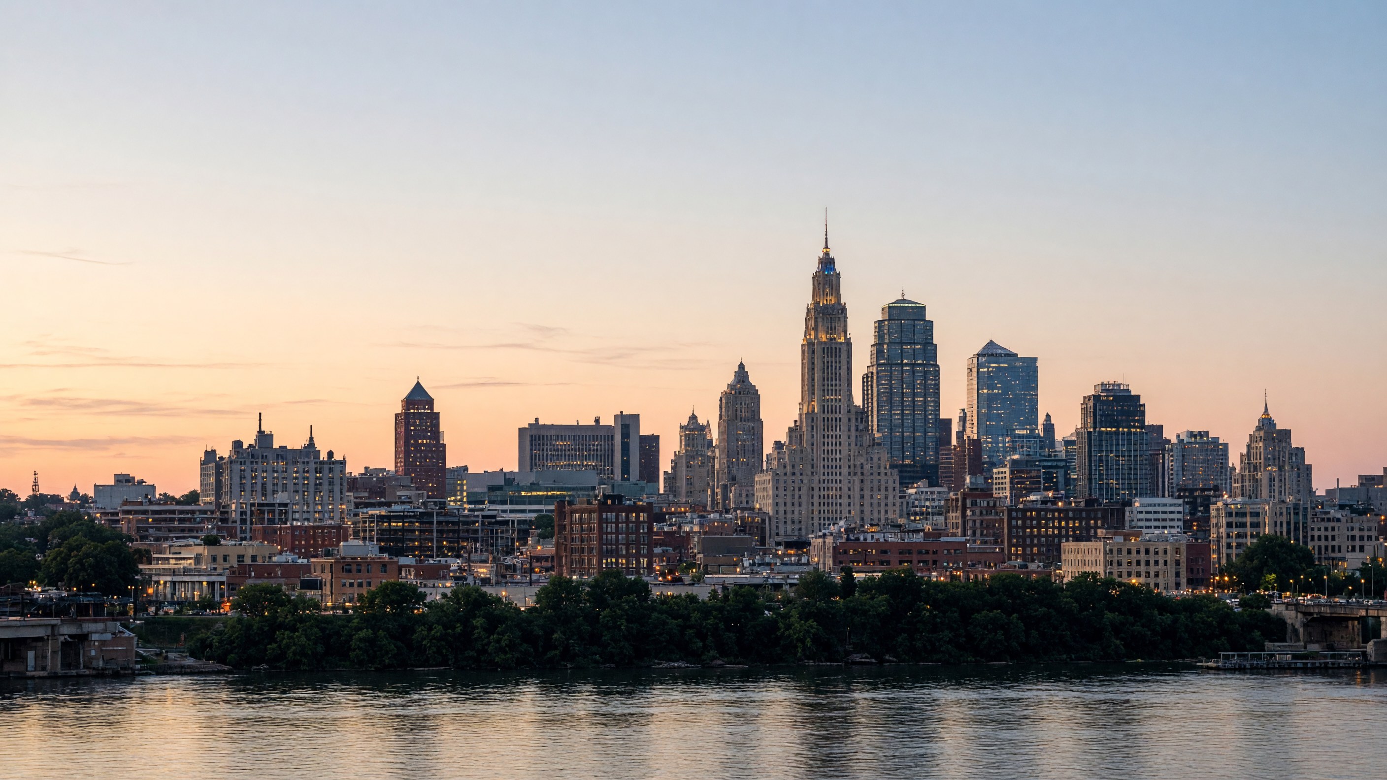 Kansas City skyline at dusk