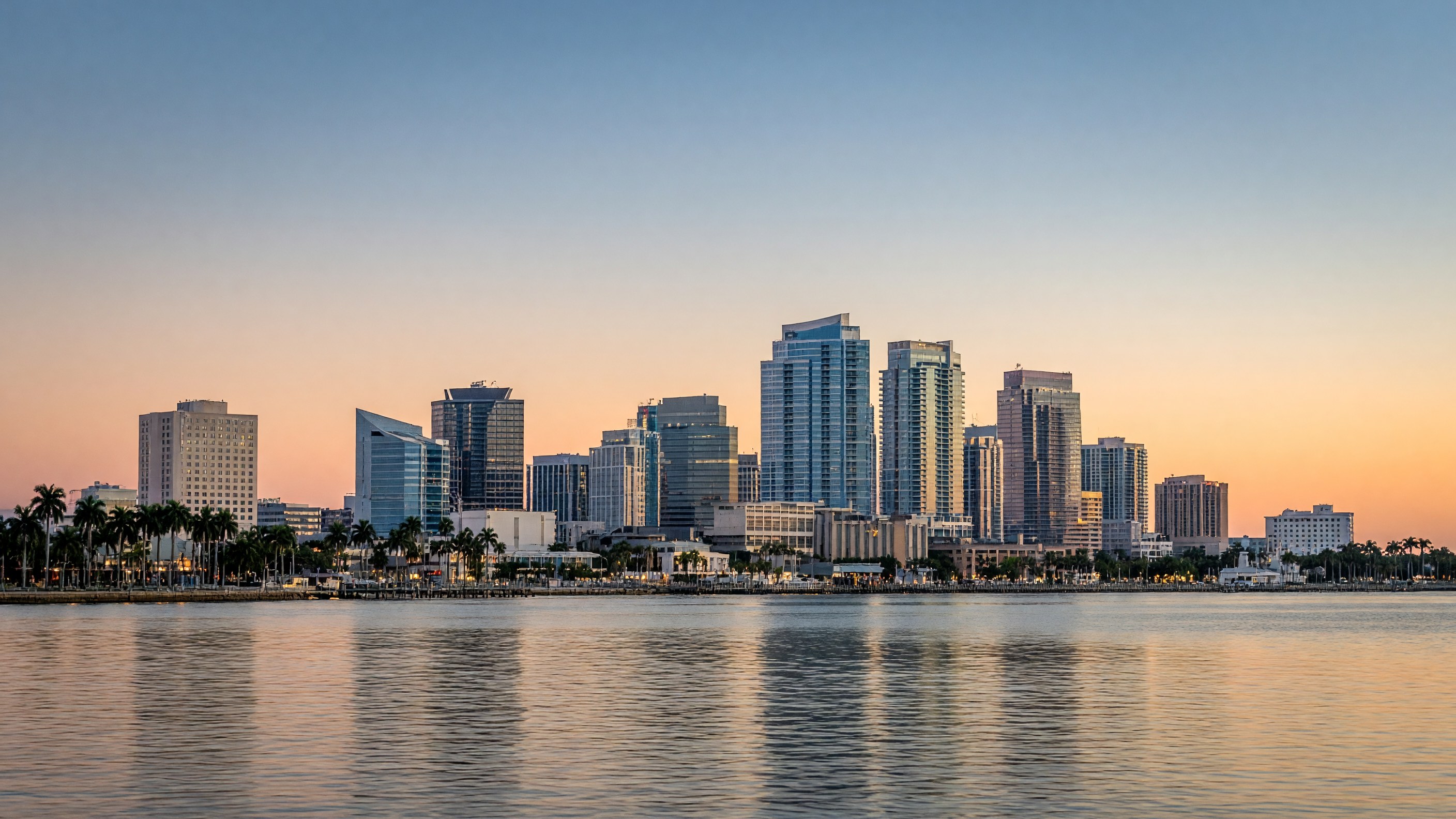 St. Petersburg skyline at dusk