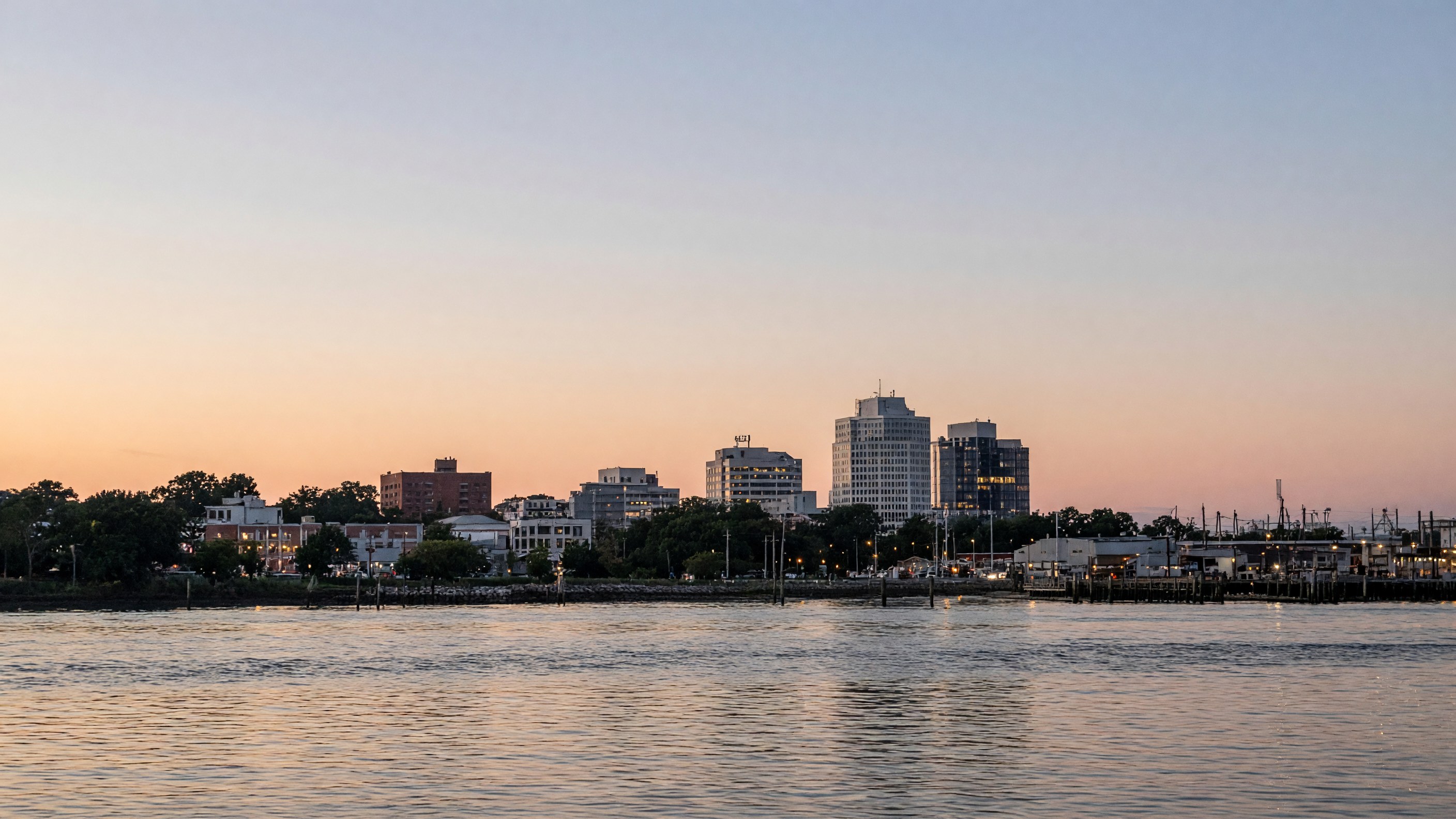 North Charleston skyline at dusk