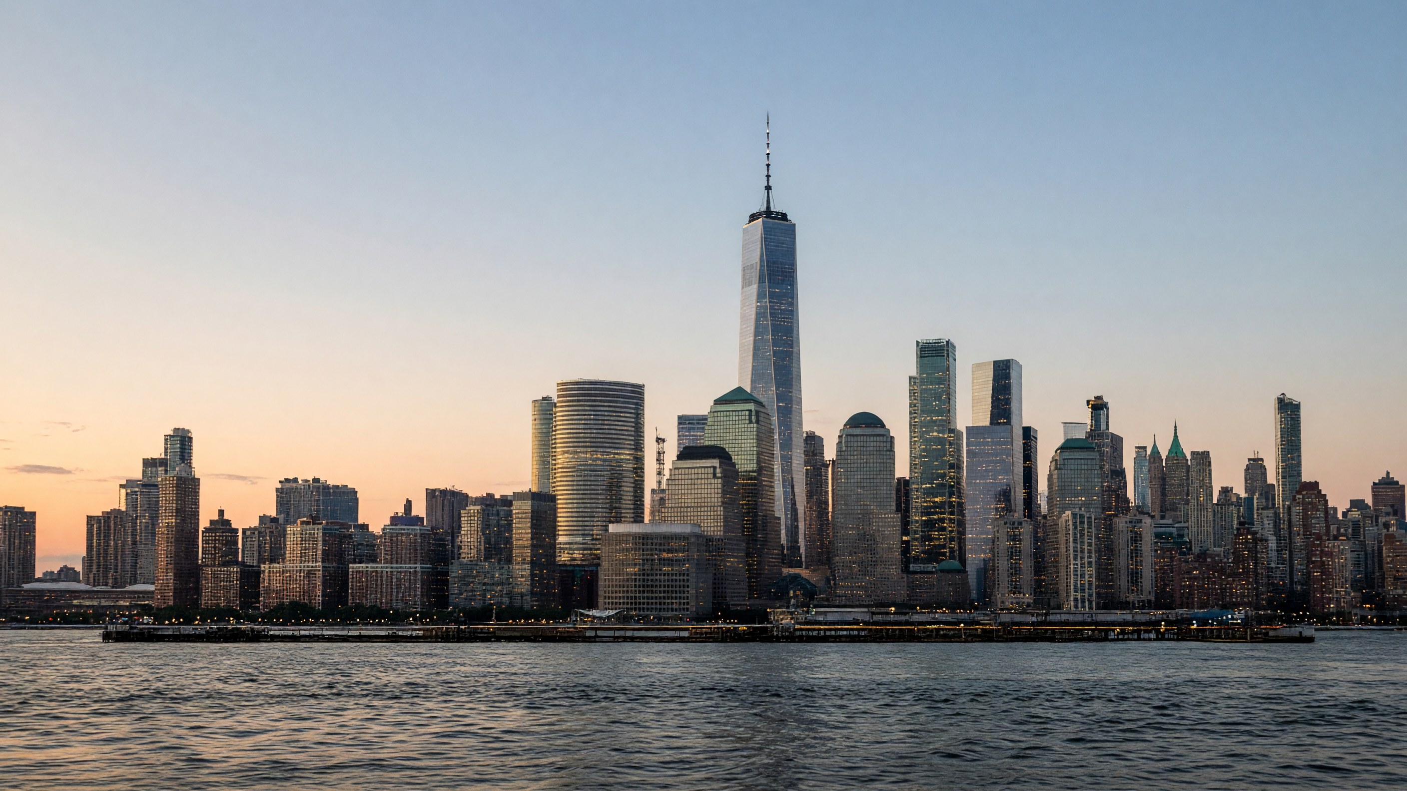 New York skyline at dusk
