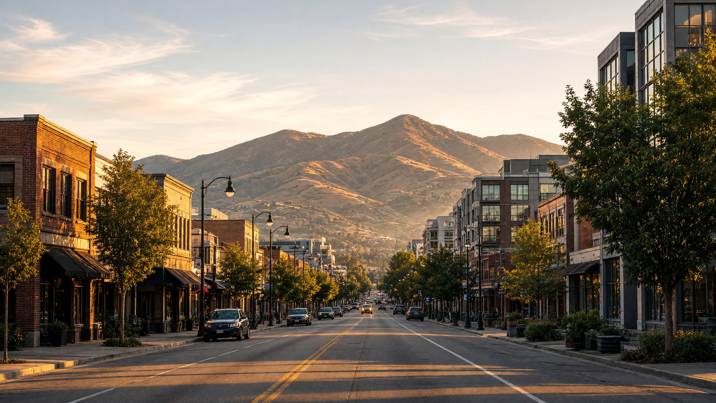 Downtown Fremont with Mission Peak in the background