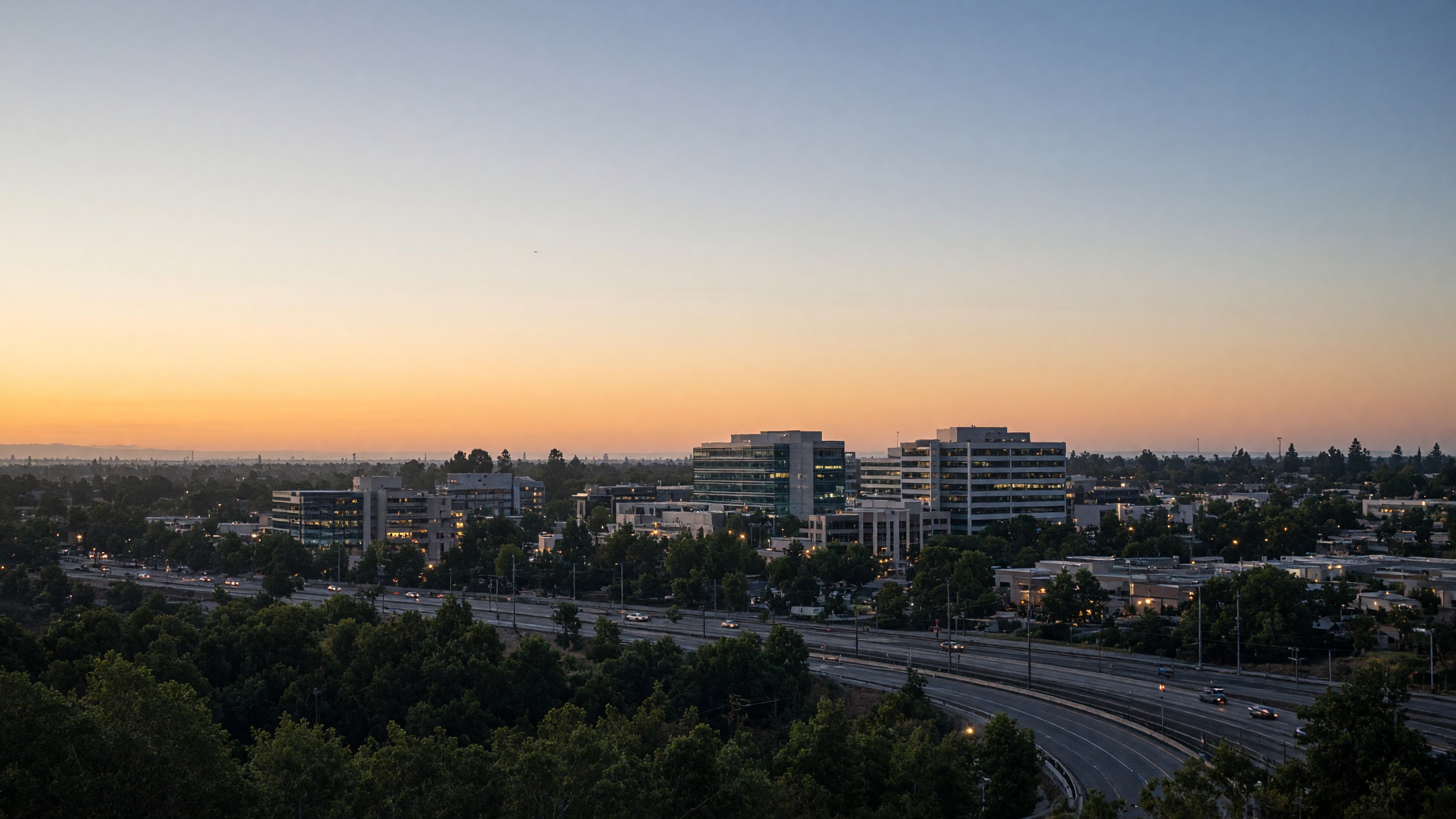 Rancho Cordova skyline at dusk