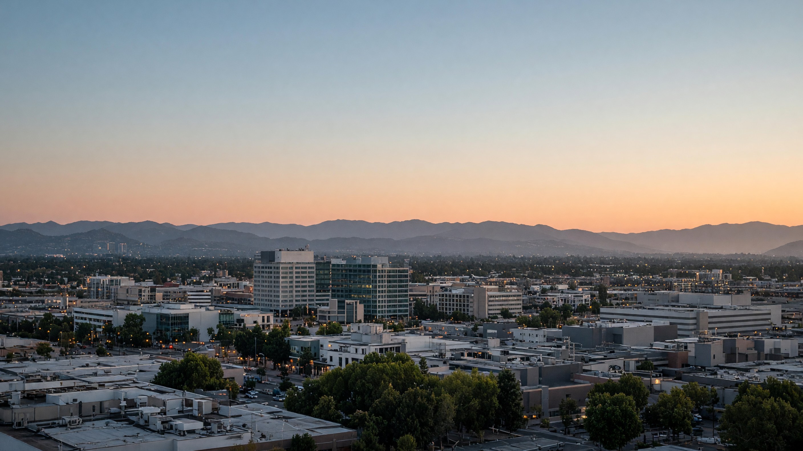 Milpitas skyline at dusk