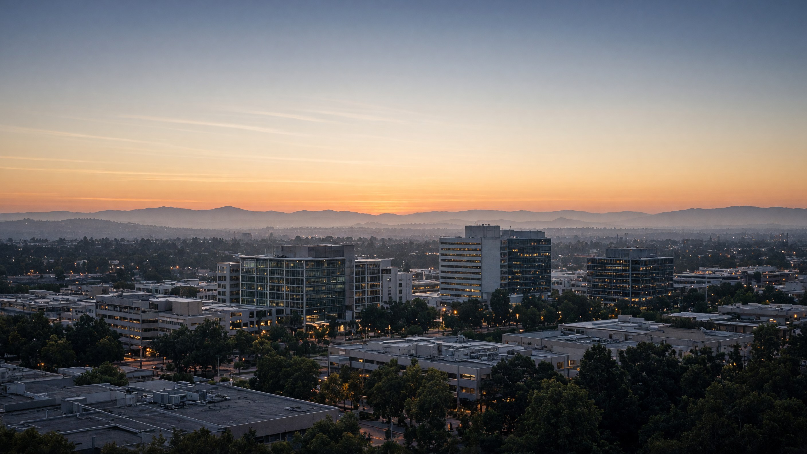 Sunnyvale skyline at dusk