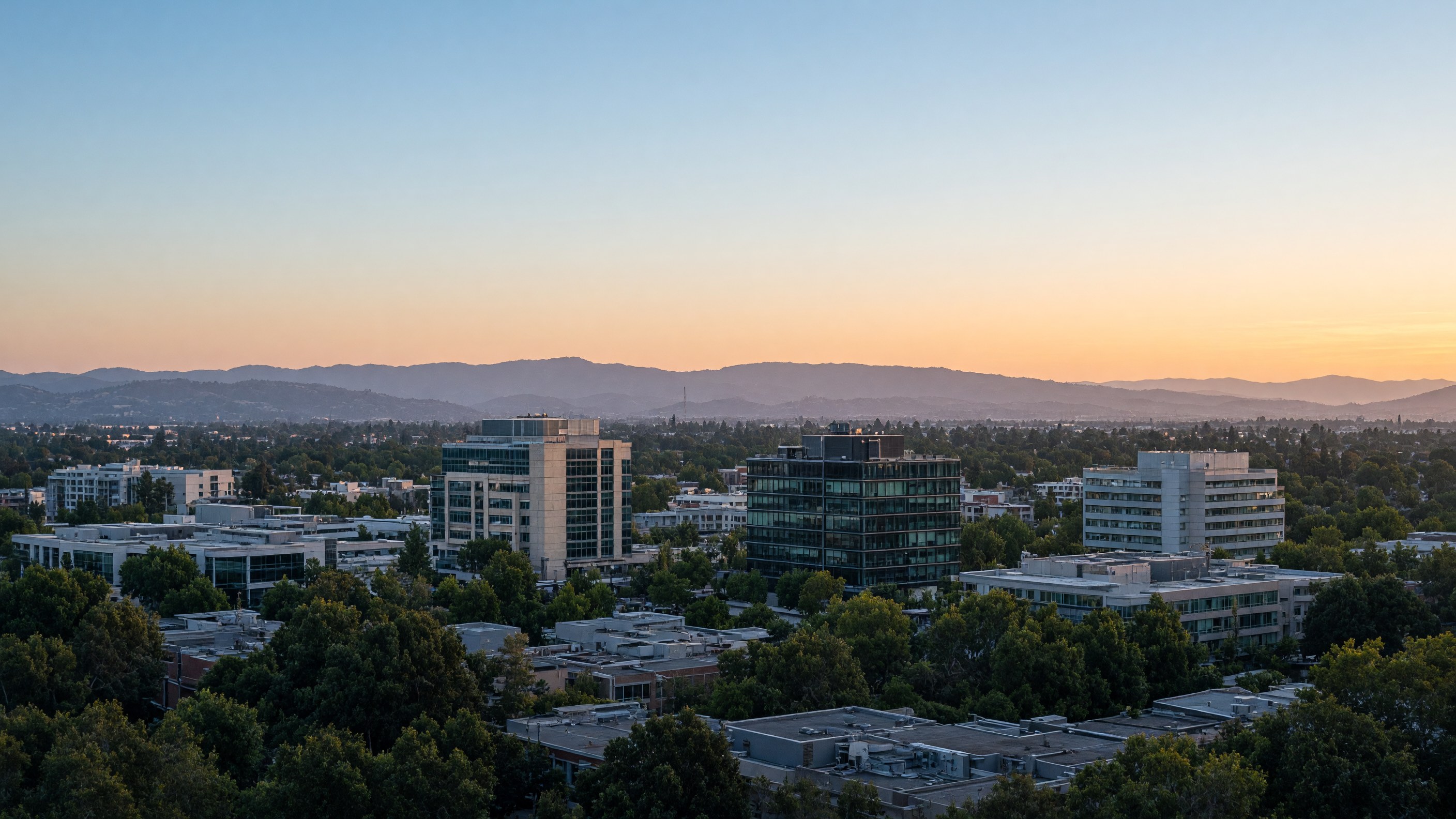 Mountain View skyline at dusk