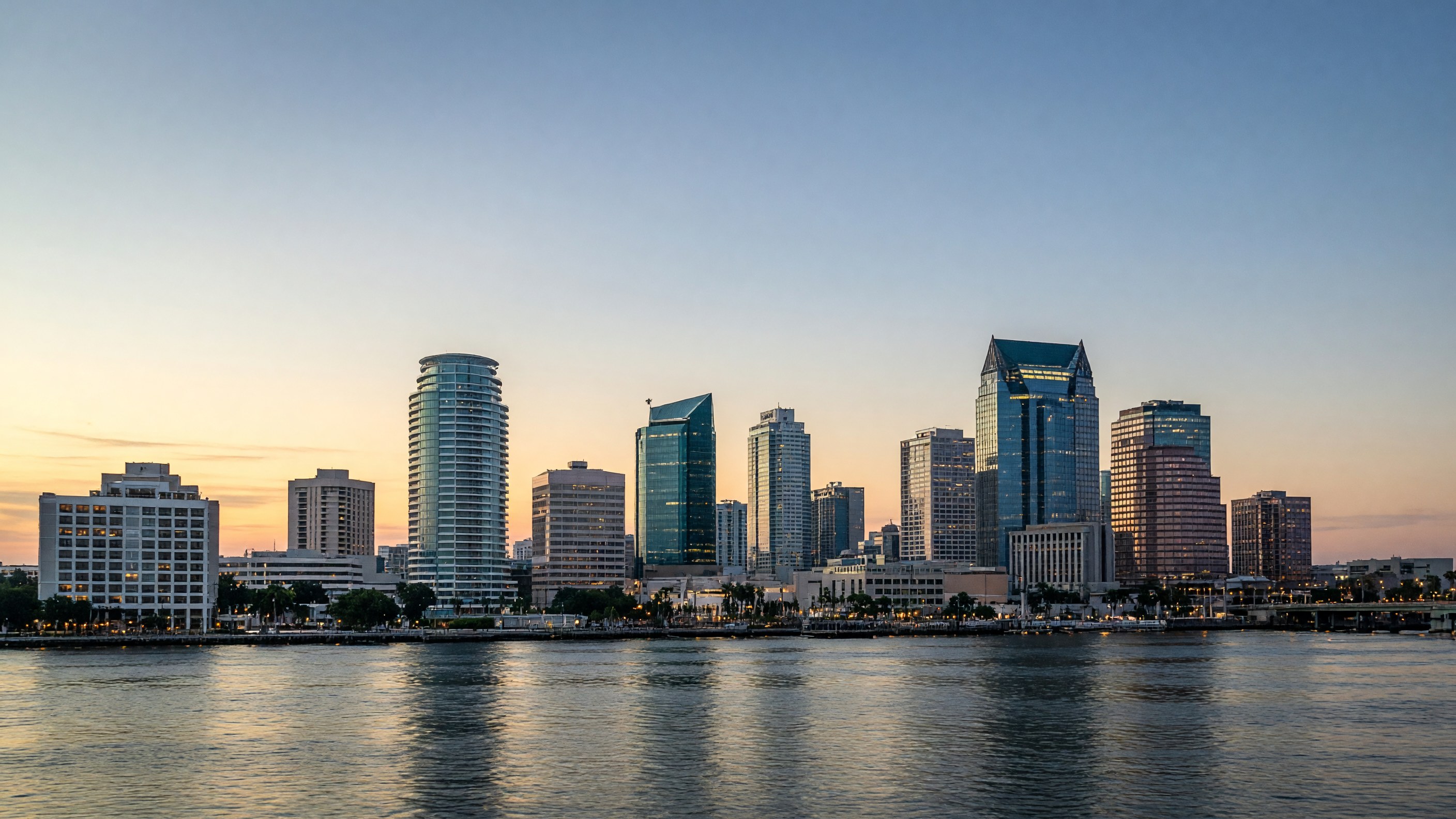 Tampa skyline at dusk