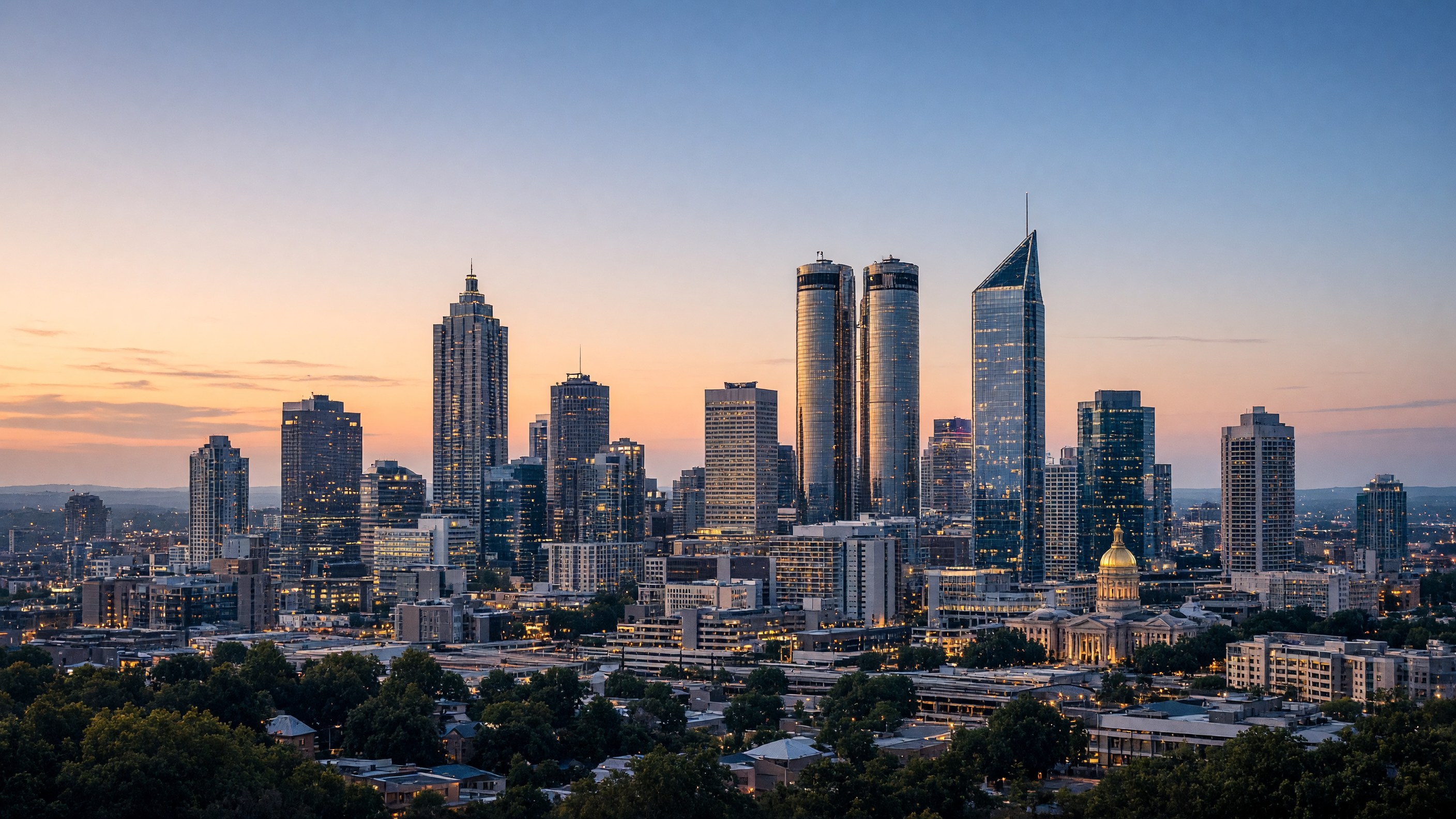 Atlanta skyline at dusk