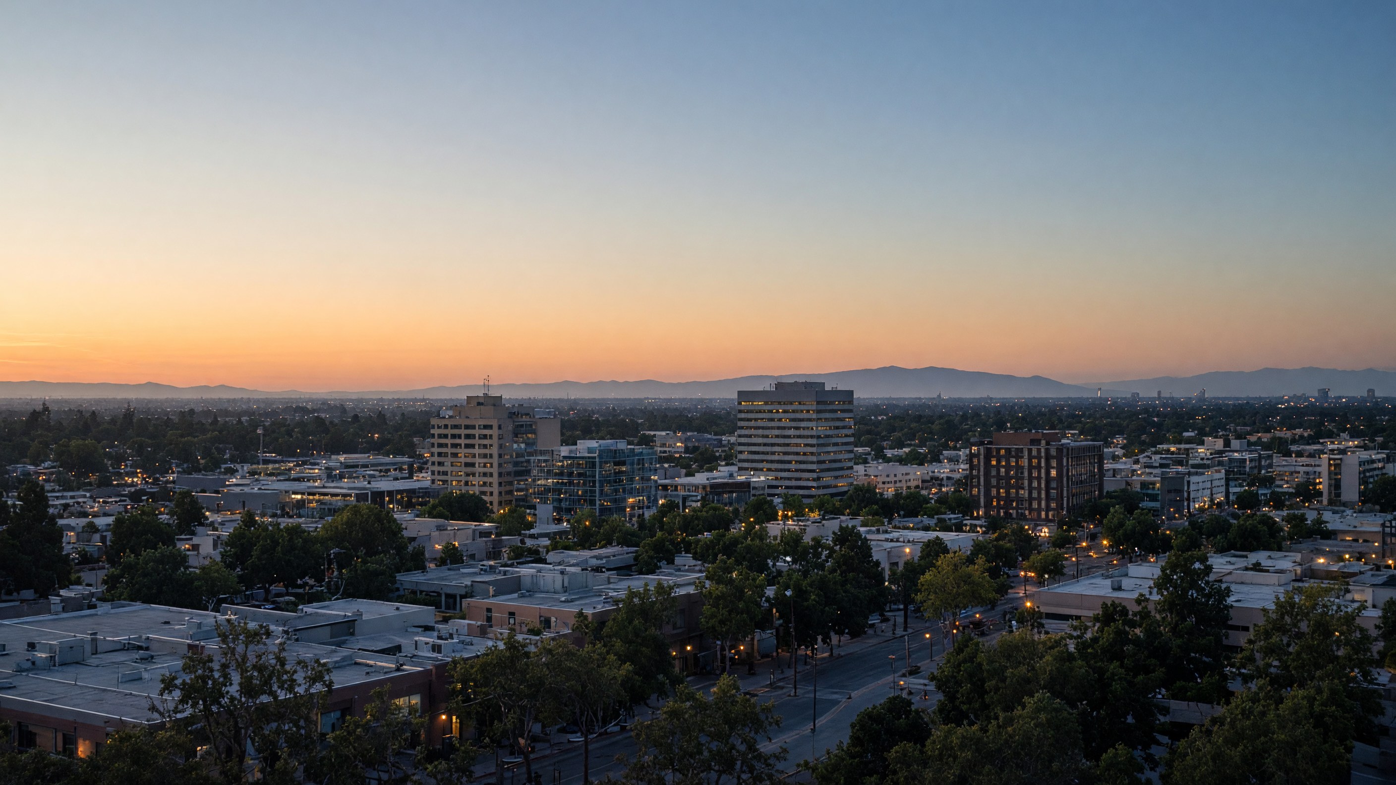 Roseville skyline at dusk