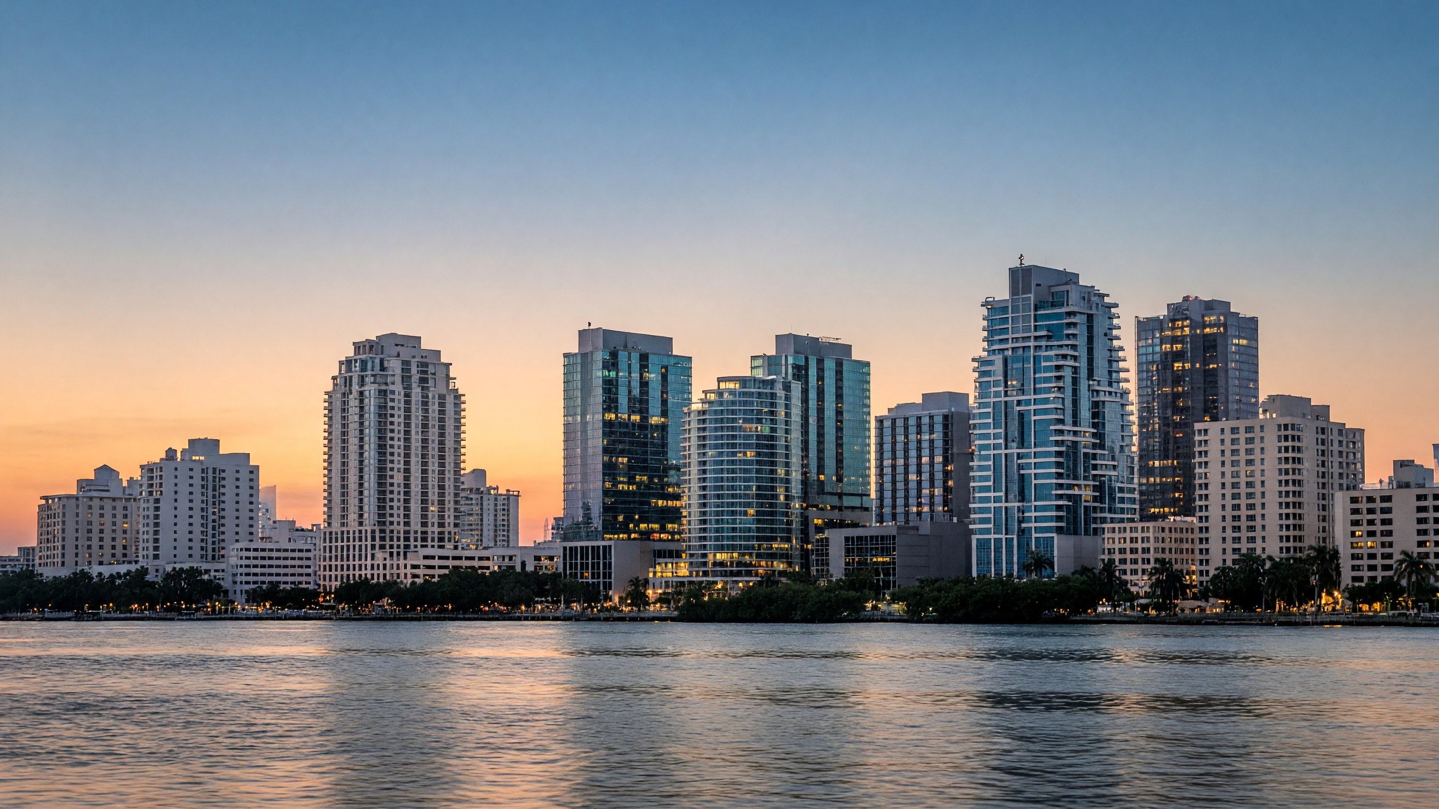 Fort Lauderdale skyline at dusk