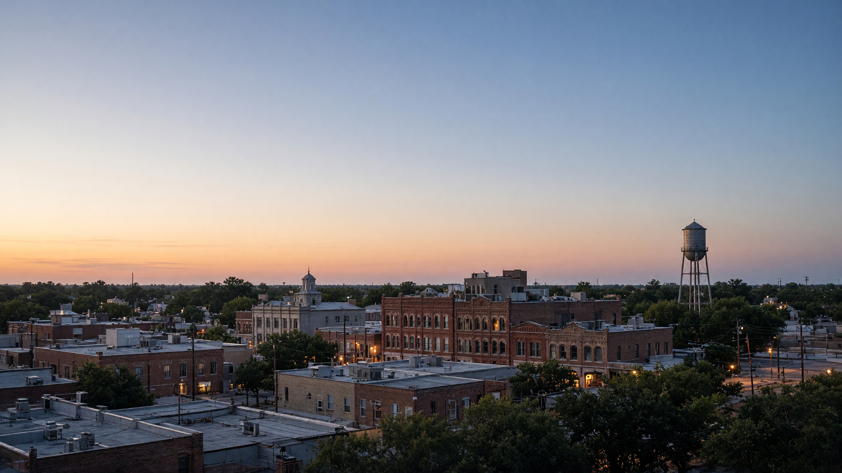 Bryan skyline at dusk