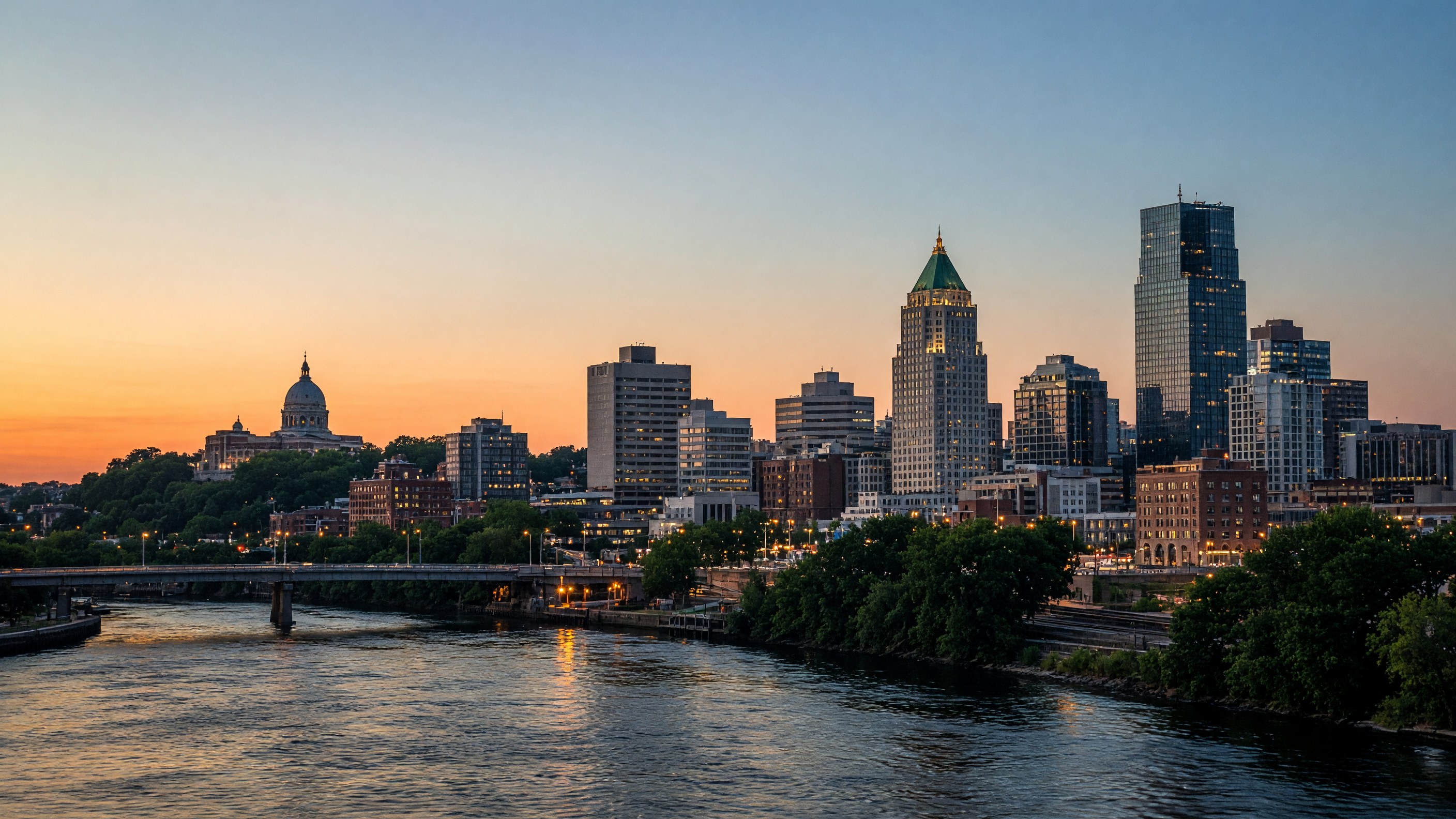 St. Paul skyline at dusk