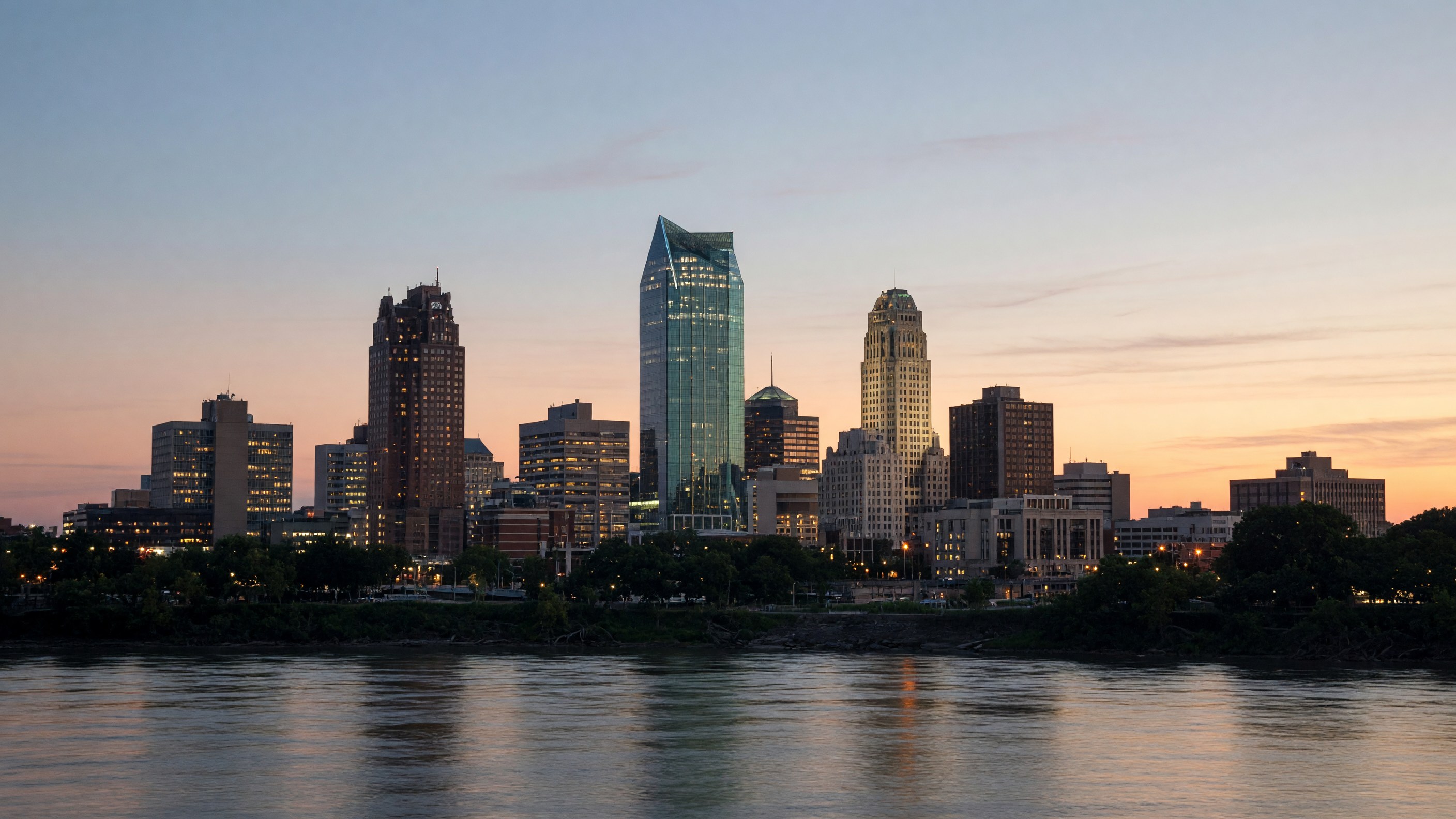 Tulsa skyline at dusk