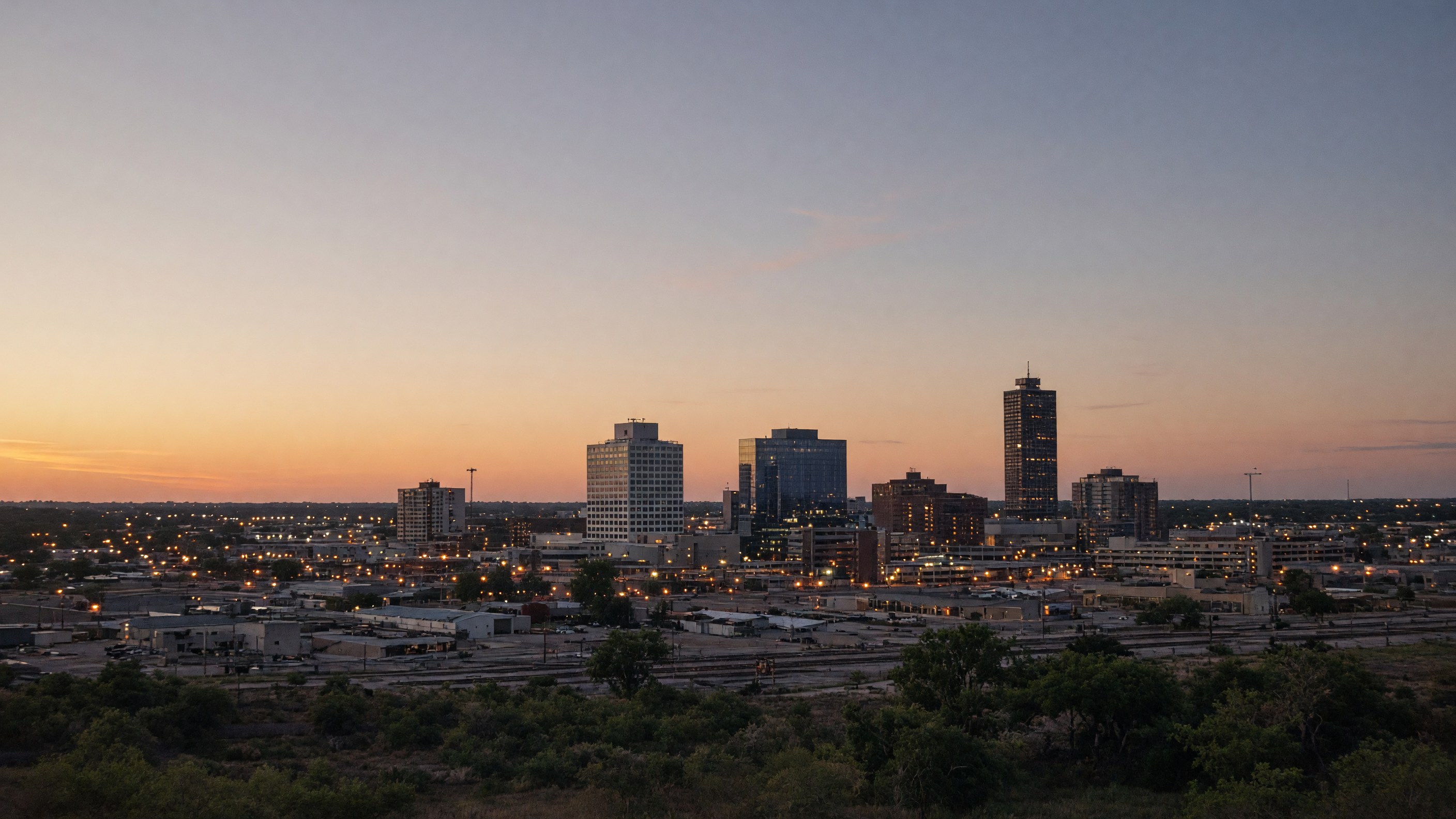 Lubbock skyline at dusk