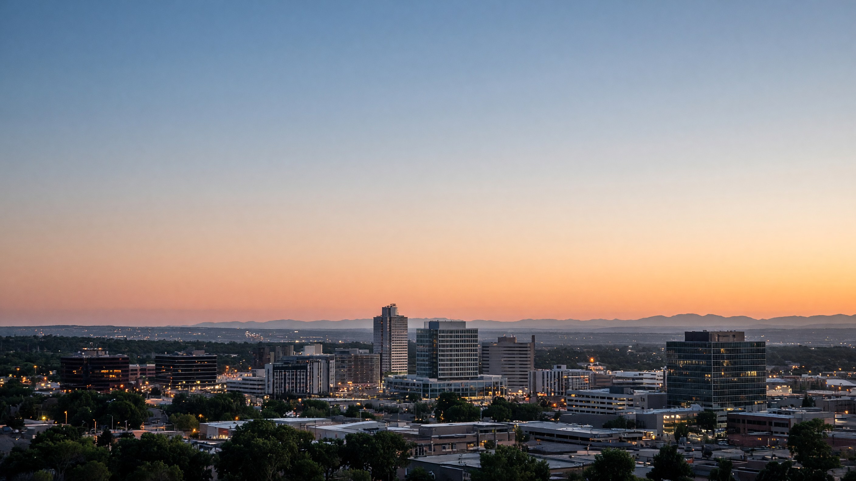 Aurora skyline at dusk