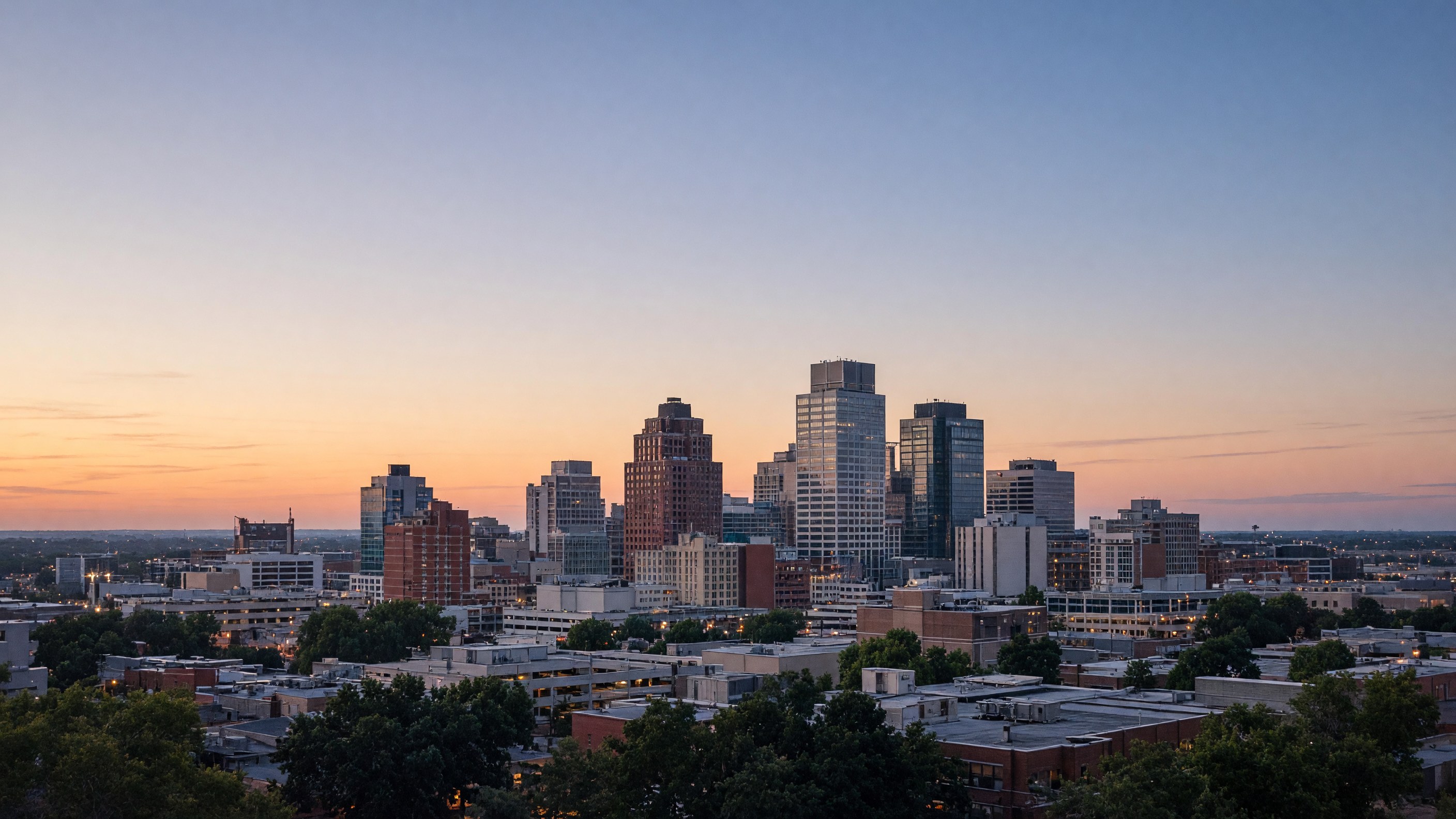 Lexington skyline at dusk