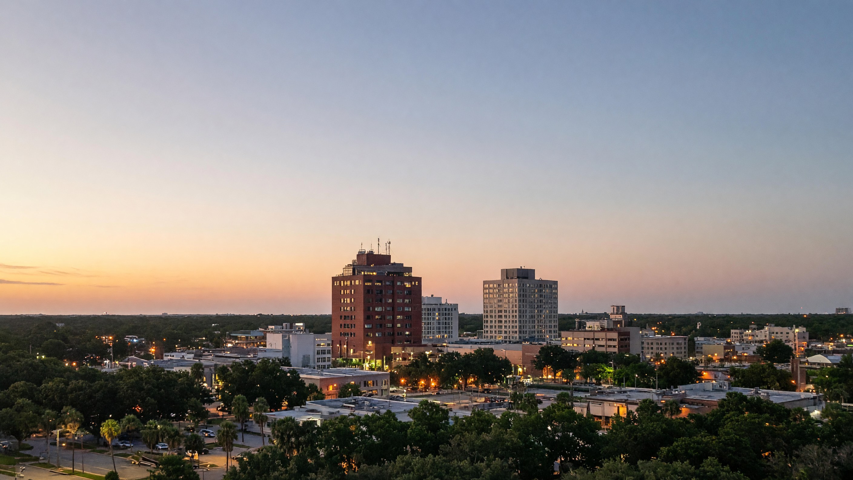 Ocala skyline at dusk