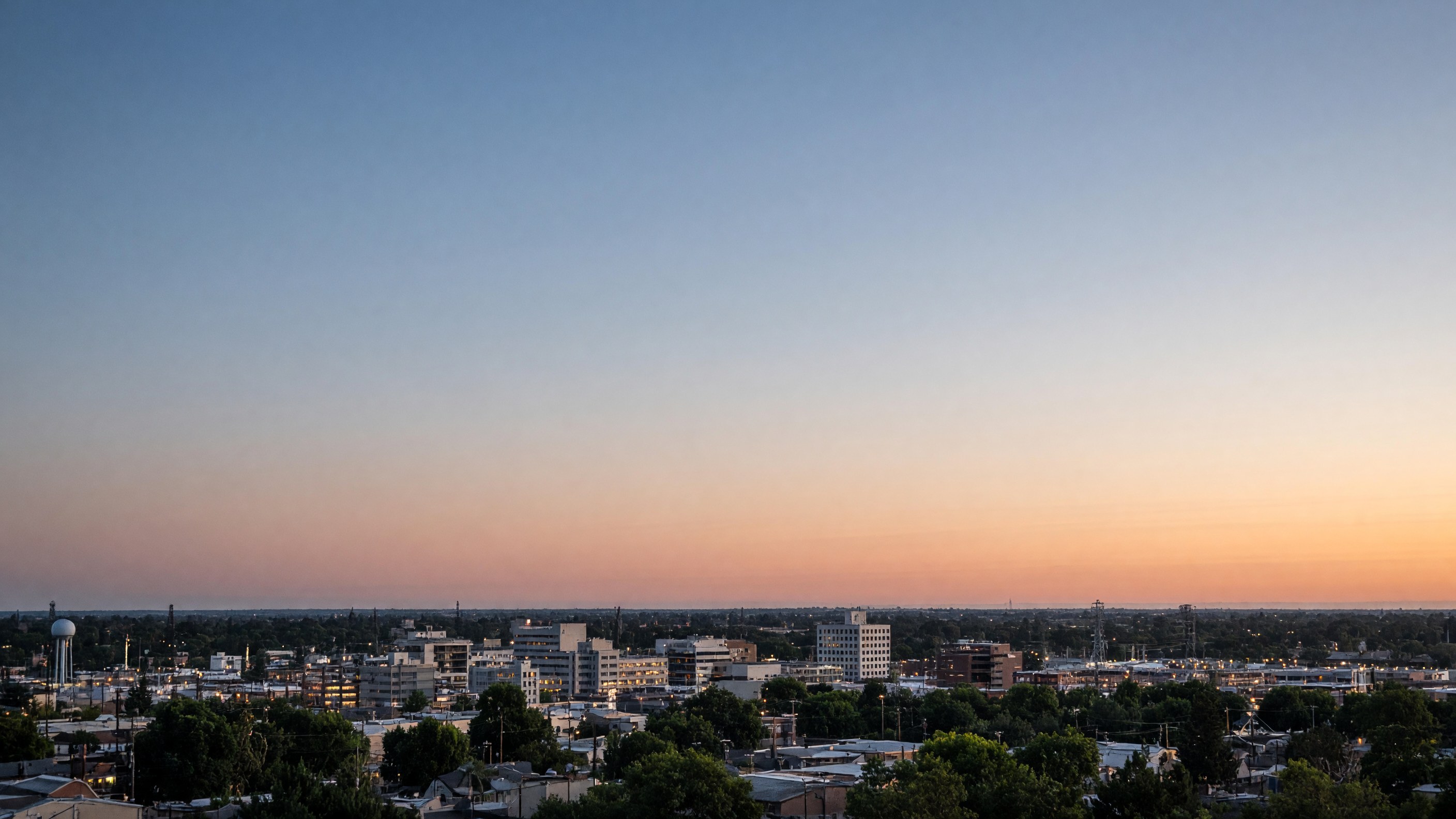 Turlock skyline at dusk
