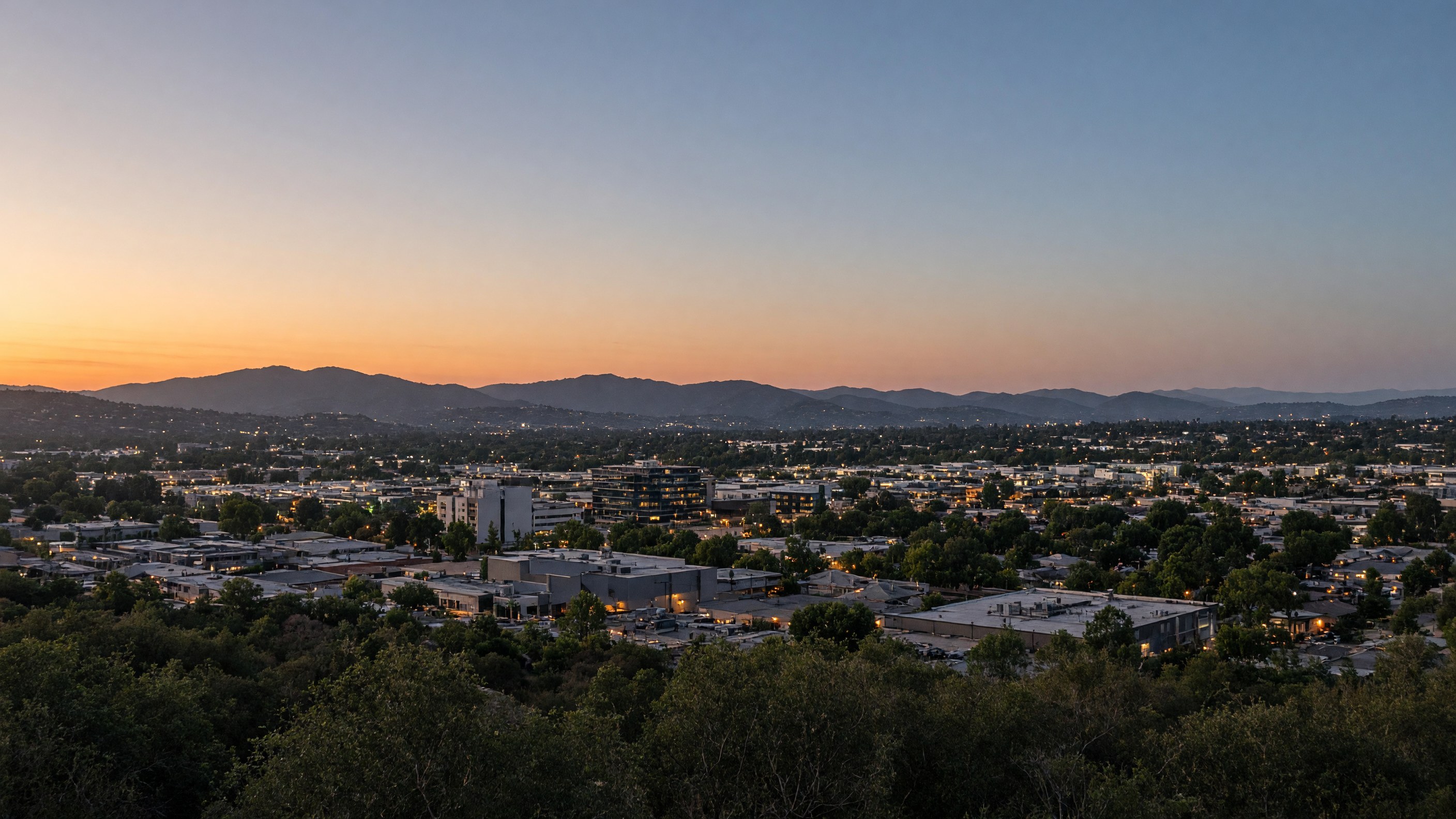 Vista skyline at dusk