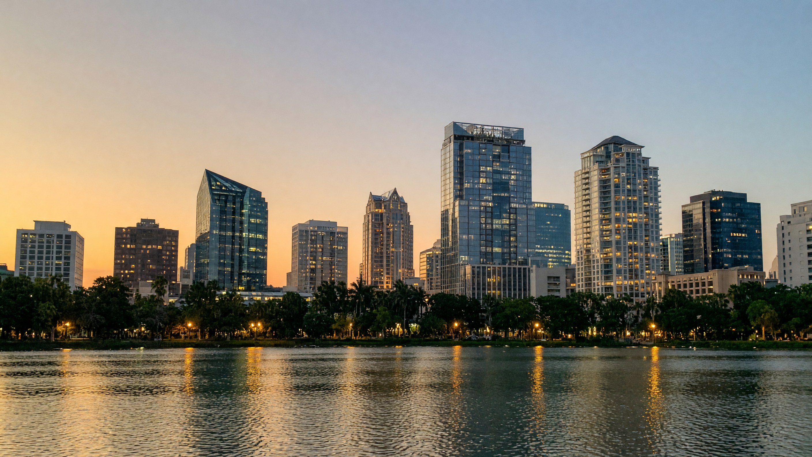 Orlando skyline at dusk