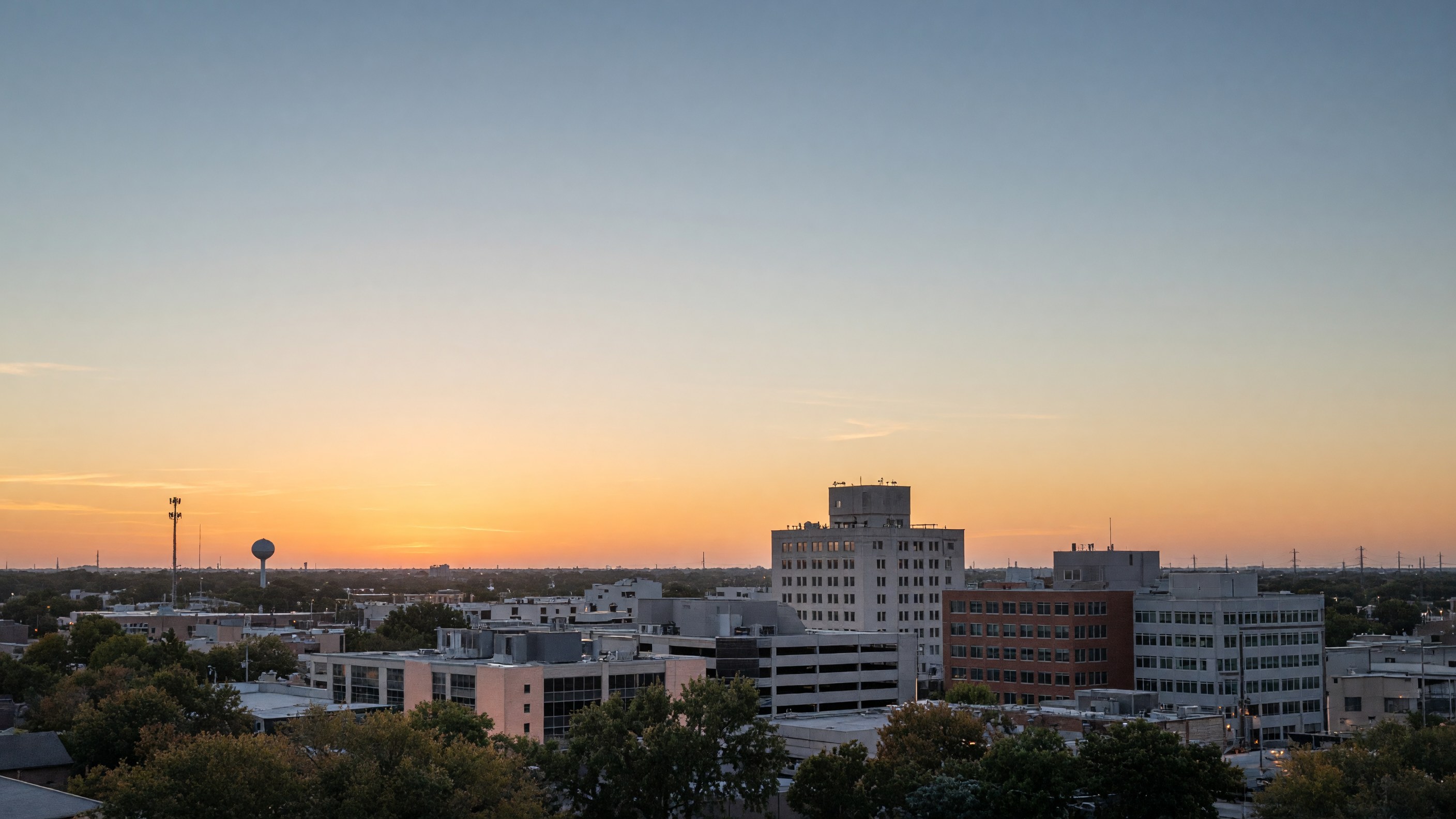 Garland skyline at dusk