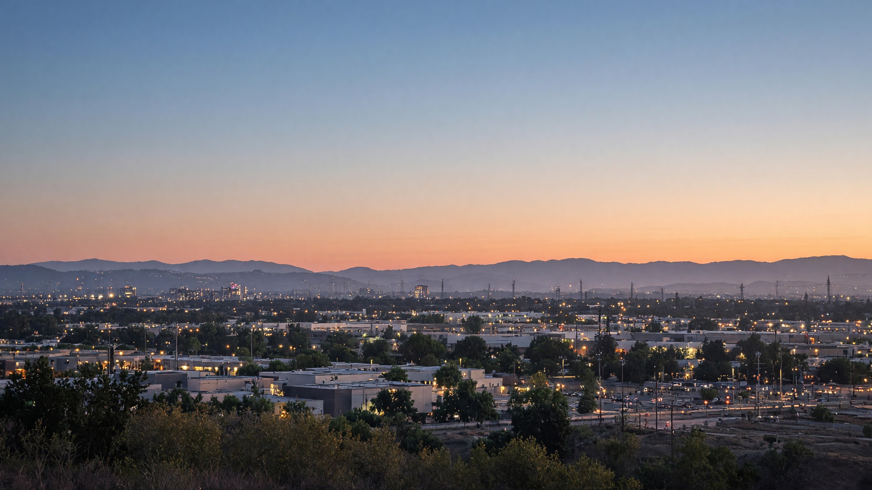 Vacaville skyline at dusk