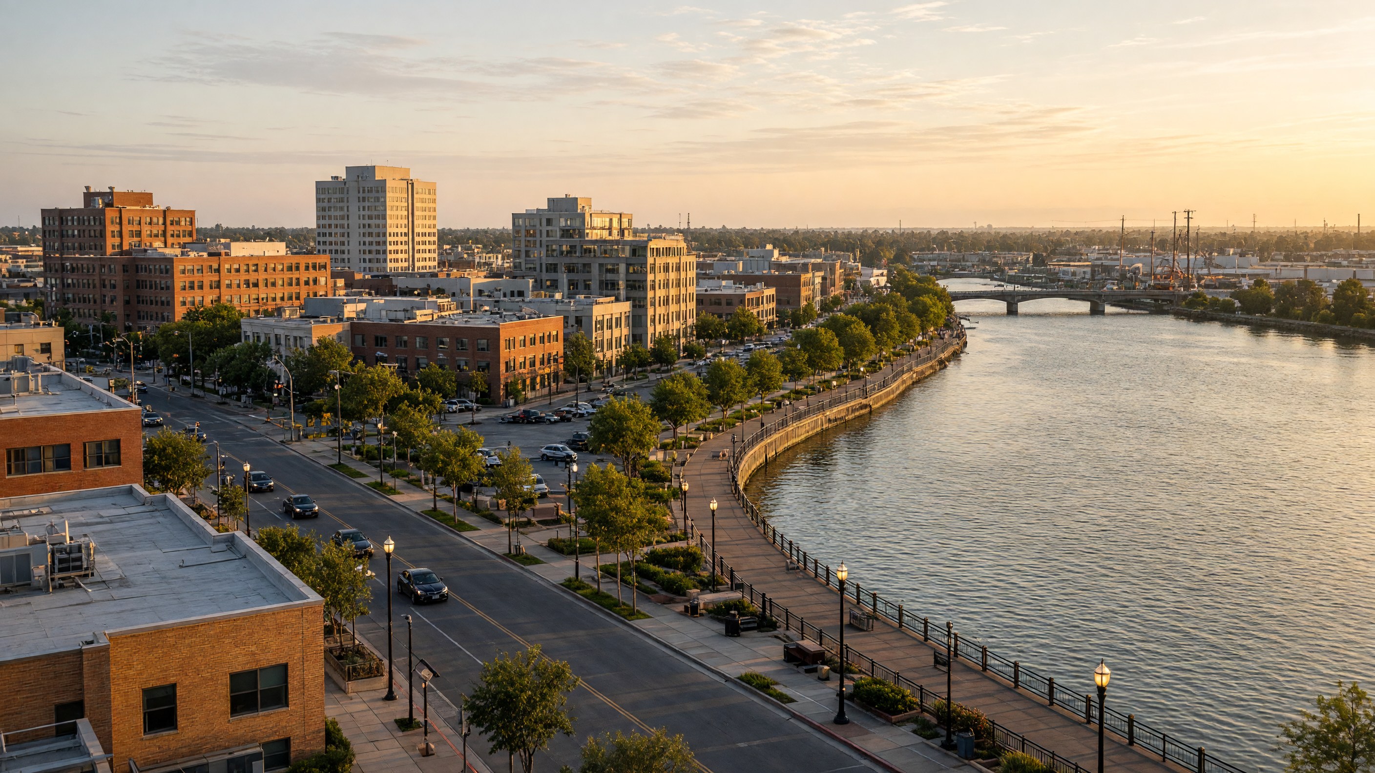 Stockton waterfront on the Deep Water Channel in Stockton