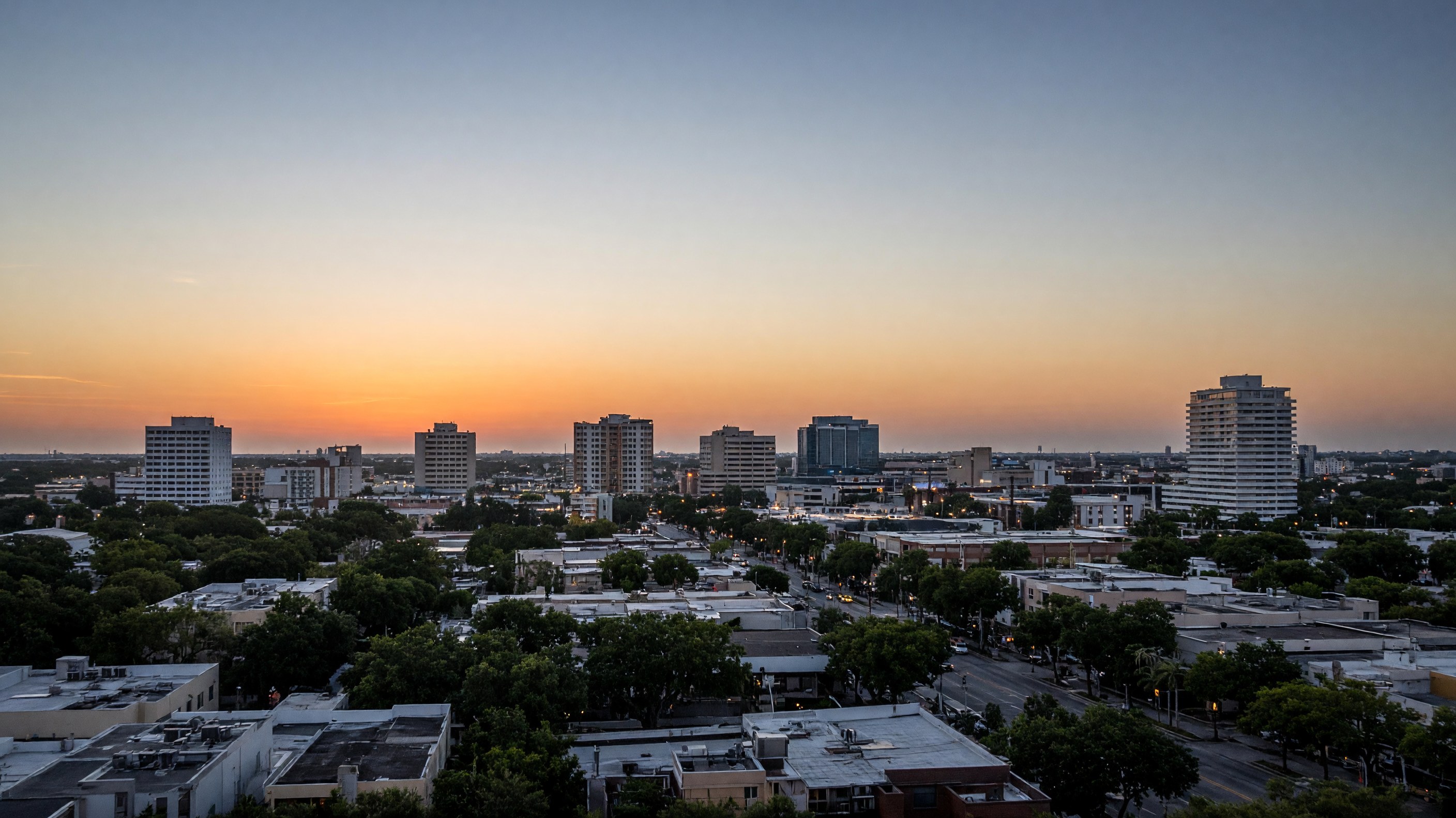 Hialeah skyline at dusk