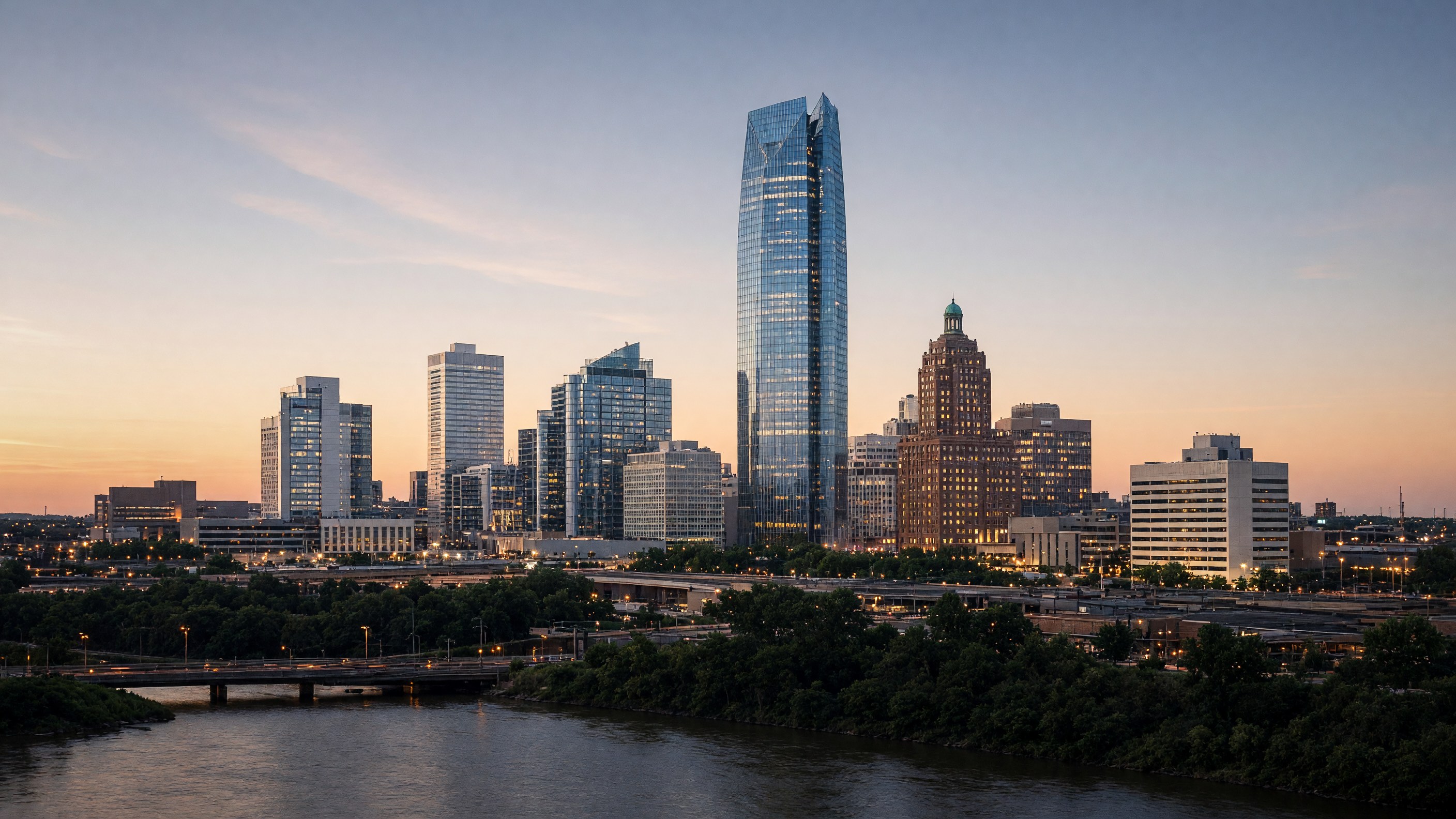 Oklahoma City skyline at dusk