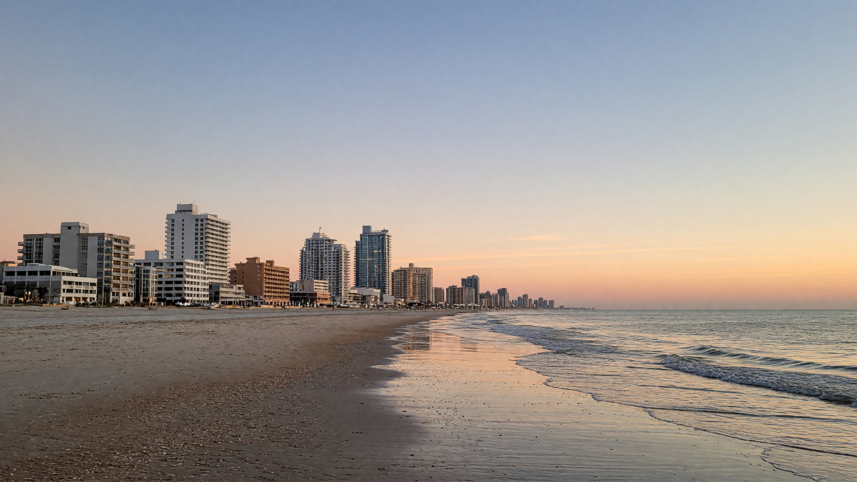 Daytona Beach skyline at dusk