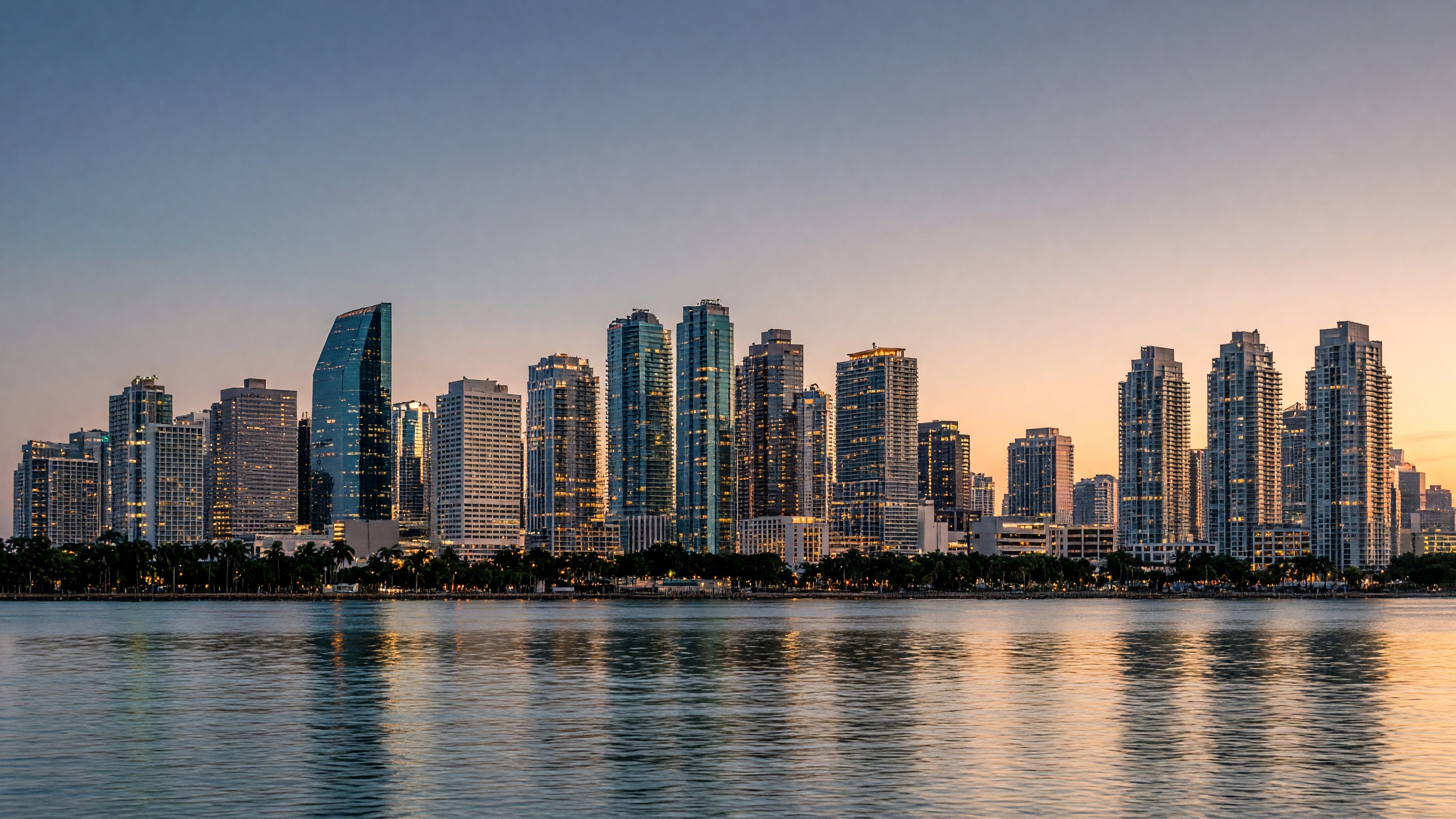 Miami skyline at dusk