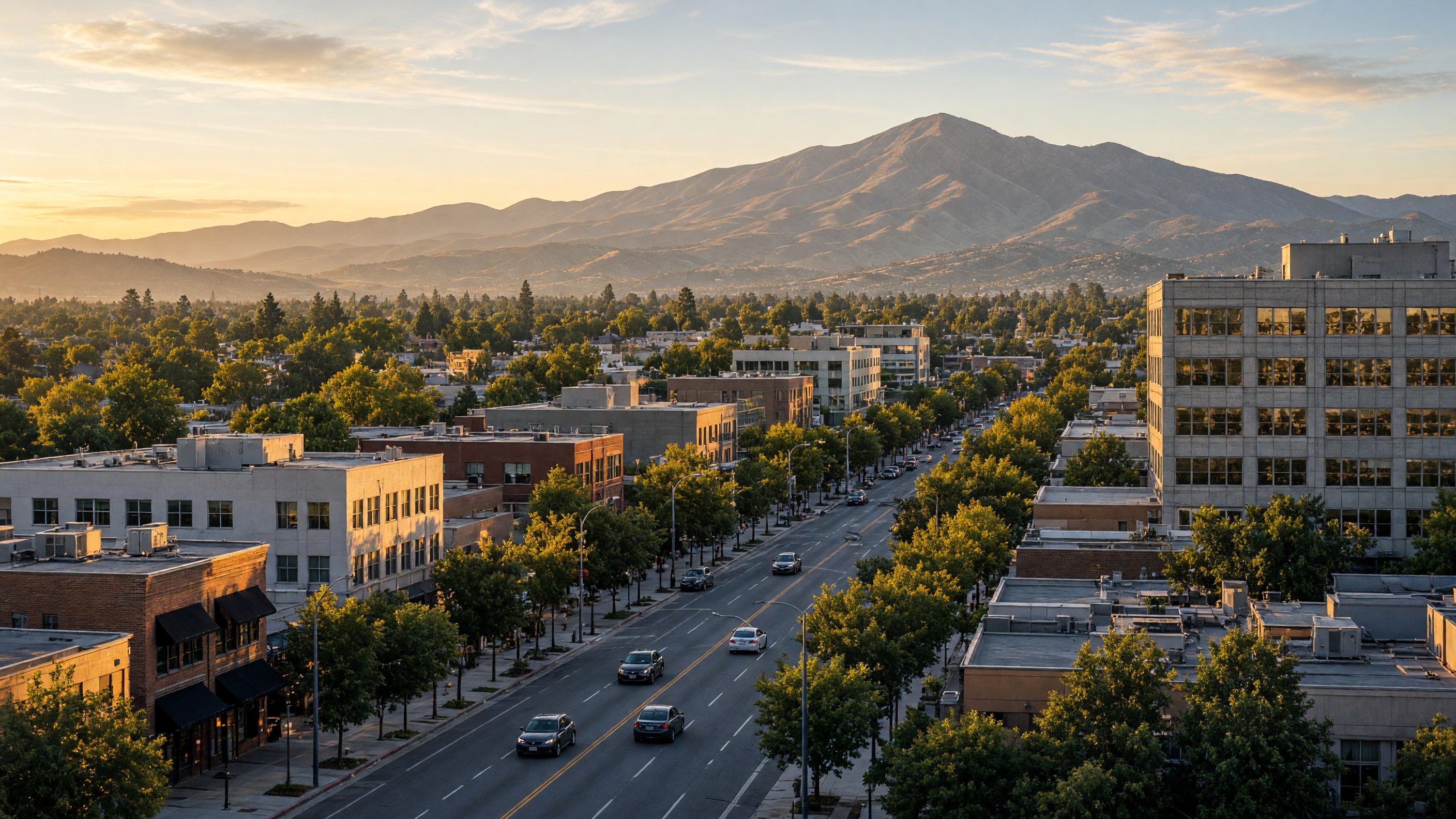 Downtown Concord with Mount Diablo in the background