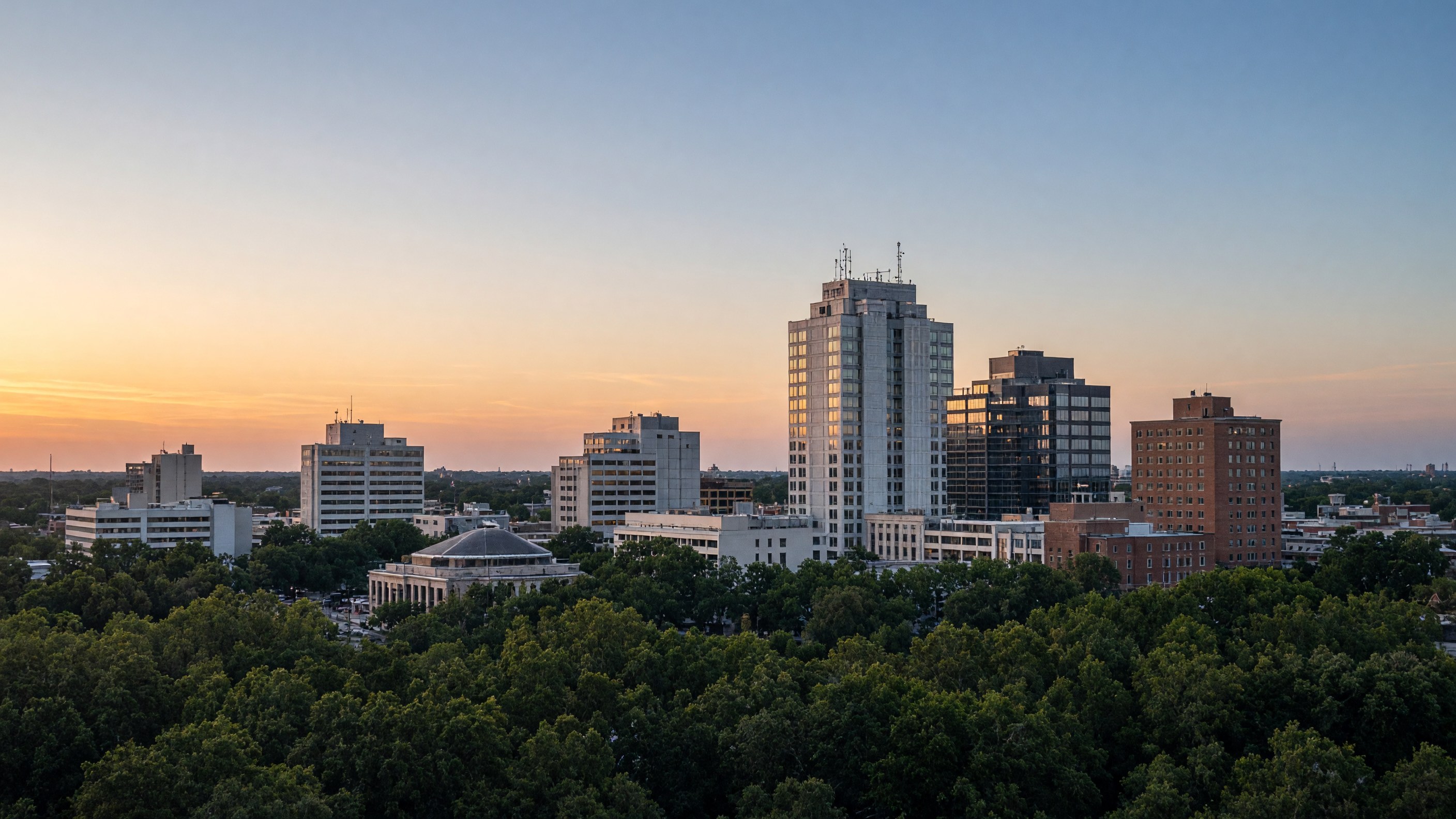 Tallahassee skyline at dusk