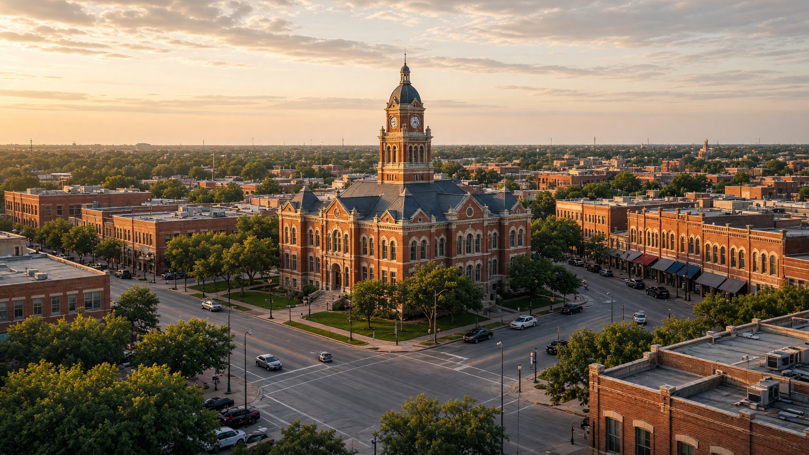 historic downtown McKinney square in McKinney